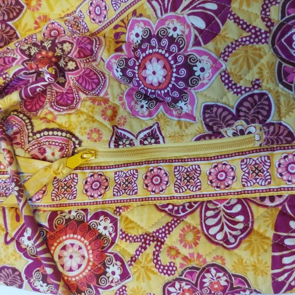 Vera Bradley Cinch String Backpack Yellow Boho Floral Bali Gold Retired‎